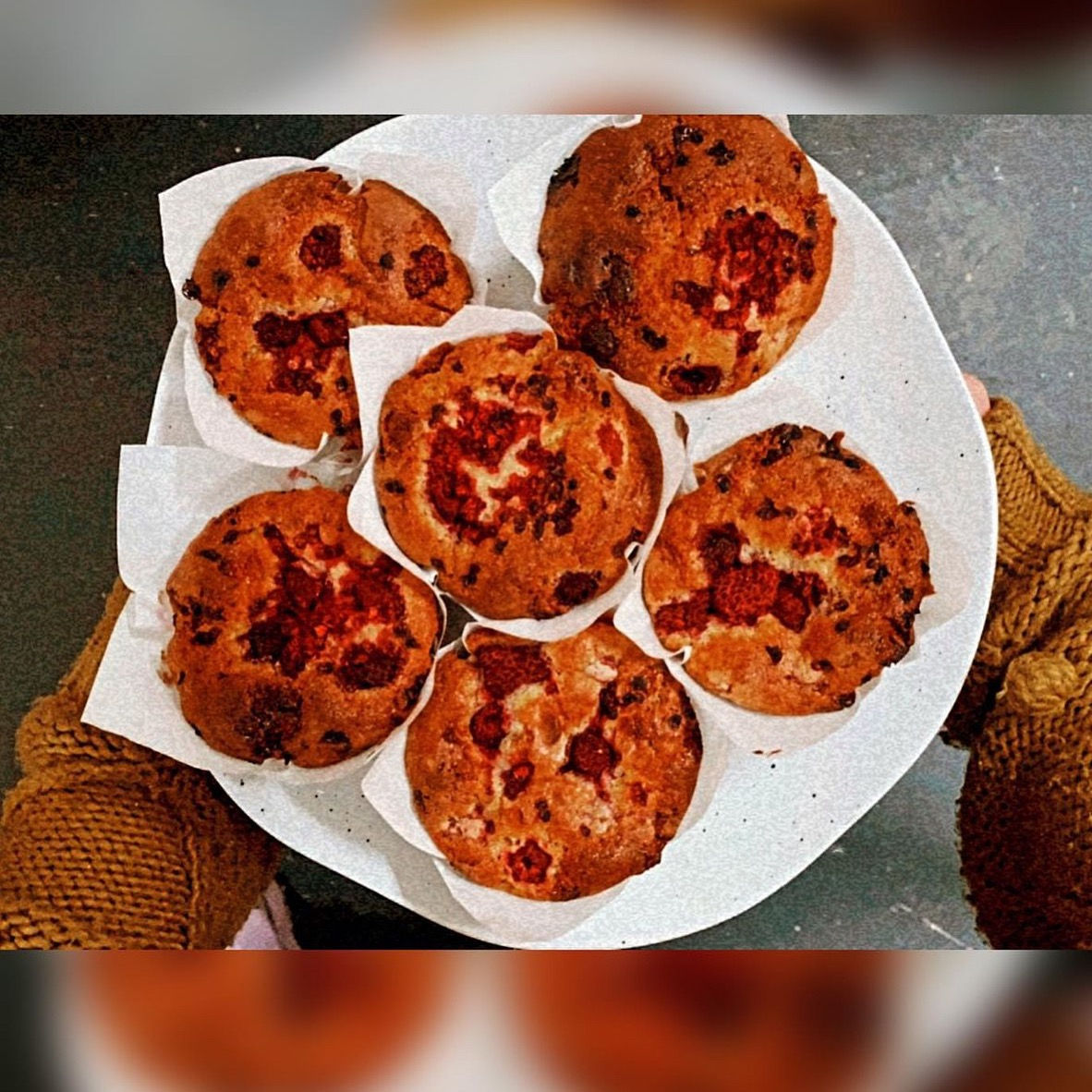  Amy’s Famous GF white choc + raspberry Muffins. (6).