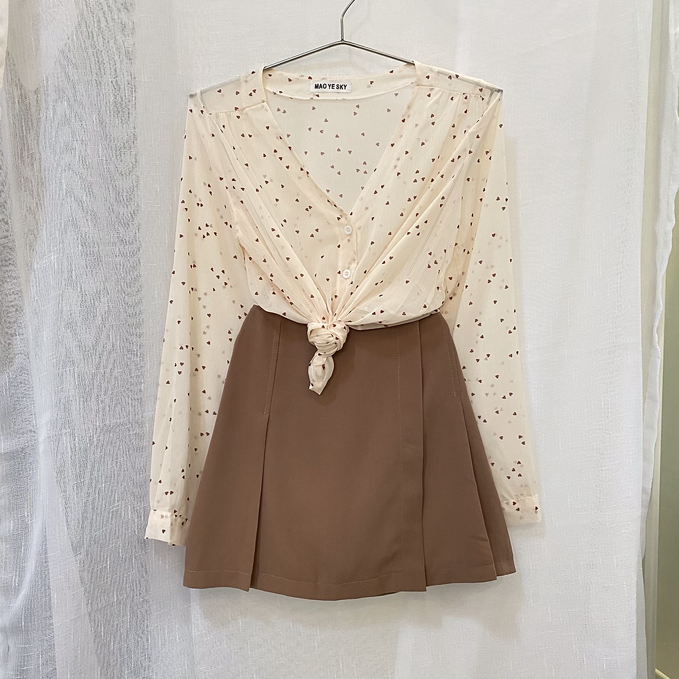 D583 Favorite hearts printed see thru longsleeves