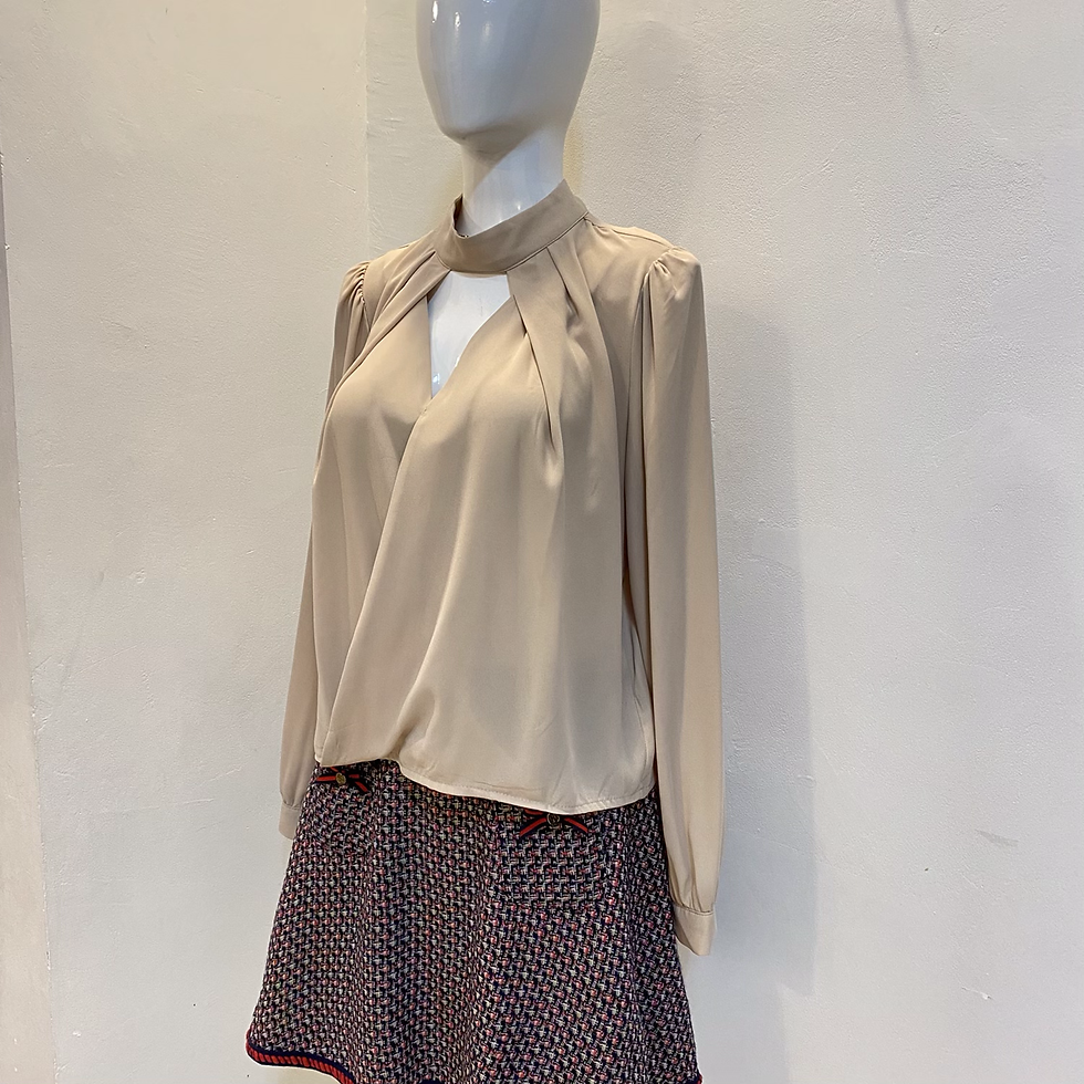 Thumbnail: D623  Elegant nude chiffon longsleeve