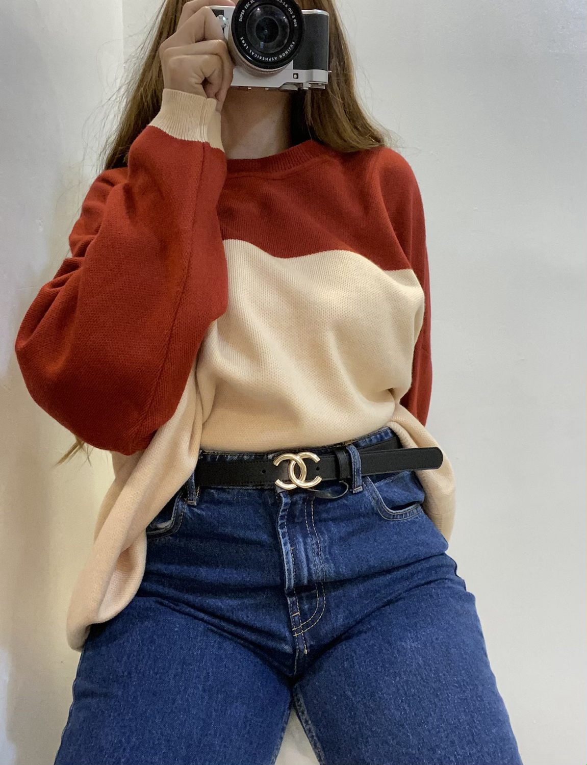 D546 oversized knit sweater (S-M)