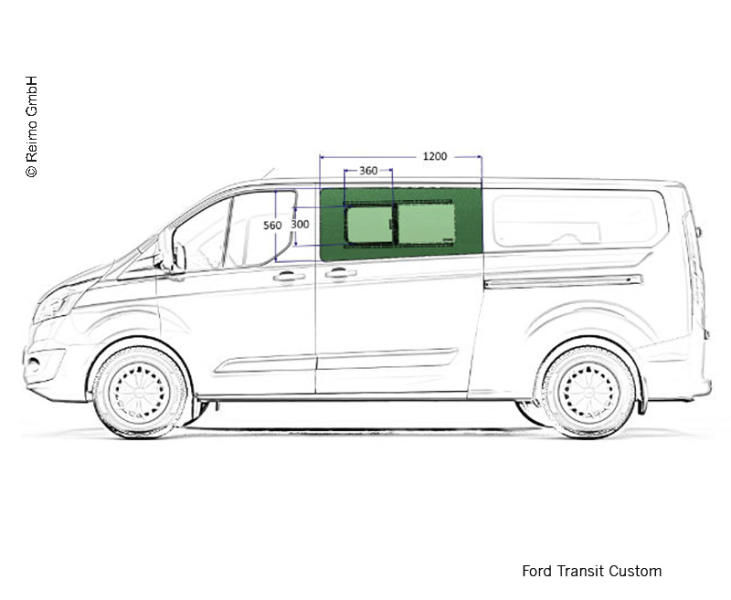 Miniaturbild: CARBEST Schiebefenster Ford Transit - Tourneo Costum ab 2013
