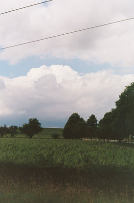 The French countryside with huge rolling clouds