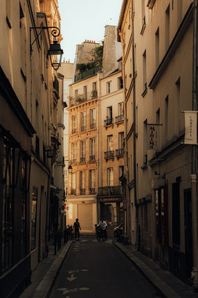 A street in Paris rive gauche. 