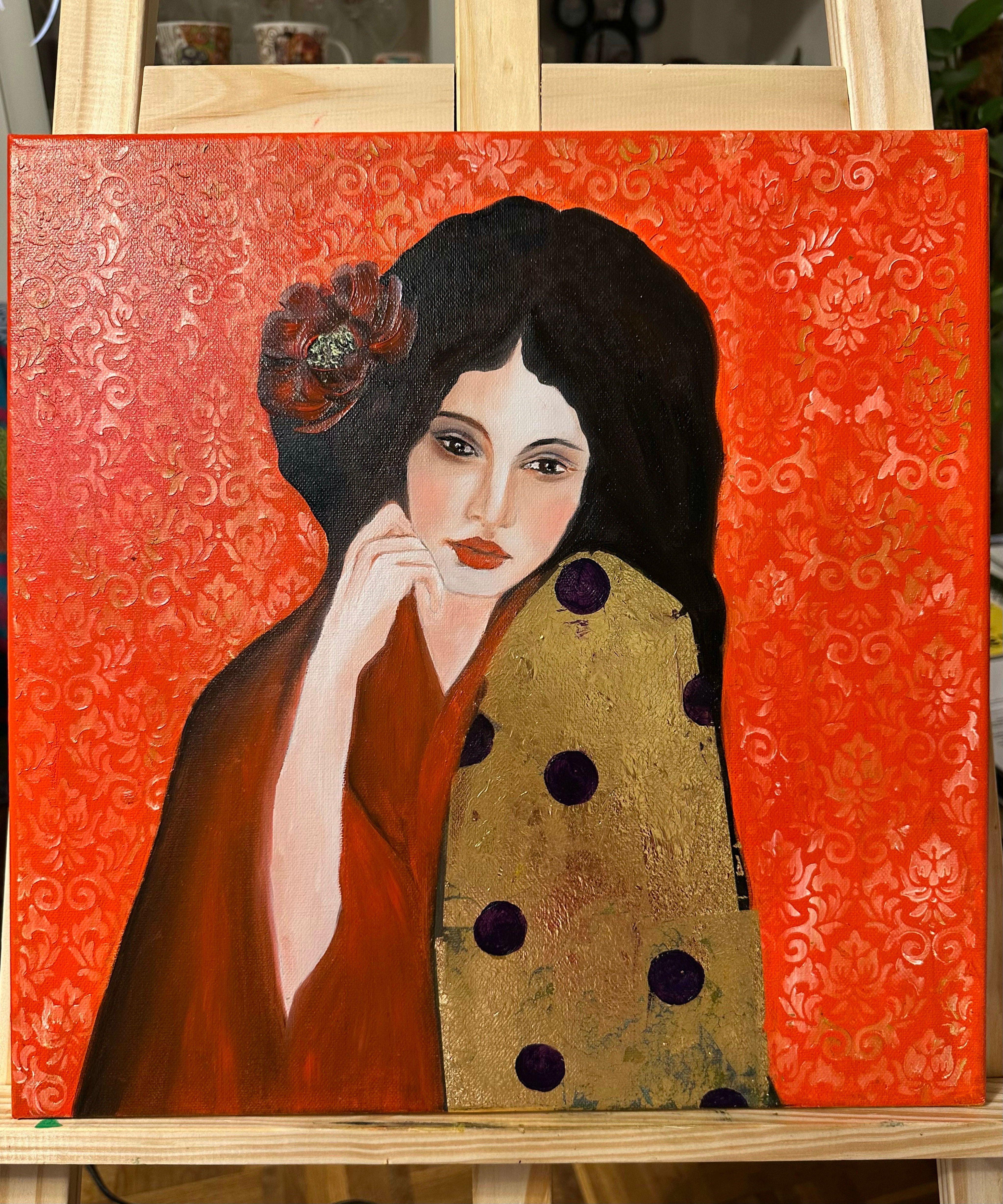 Geisha Oil painting 40x40
