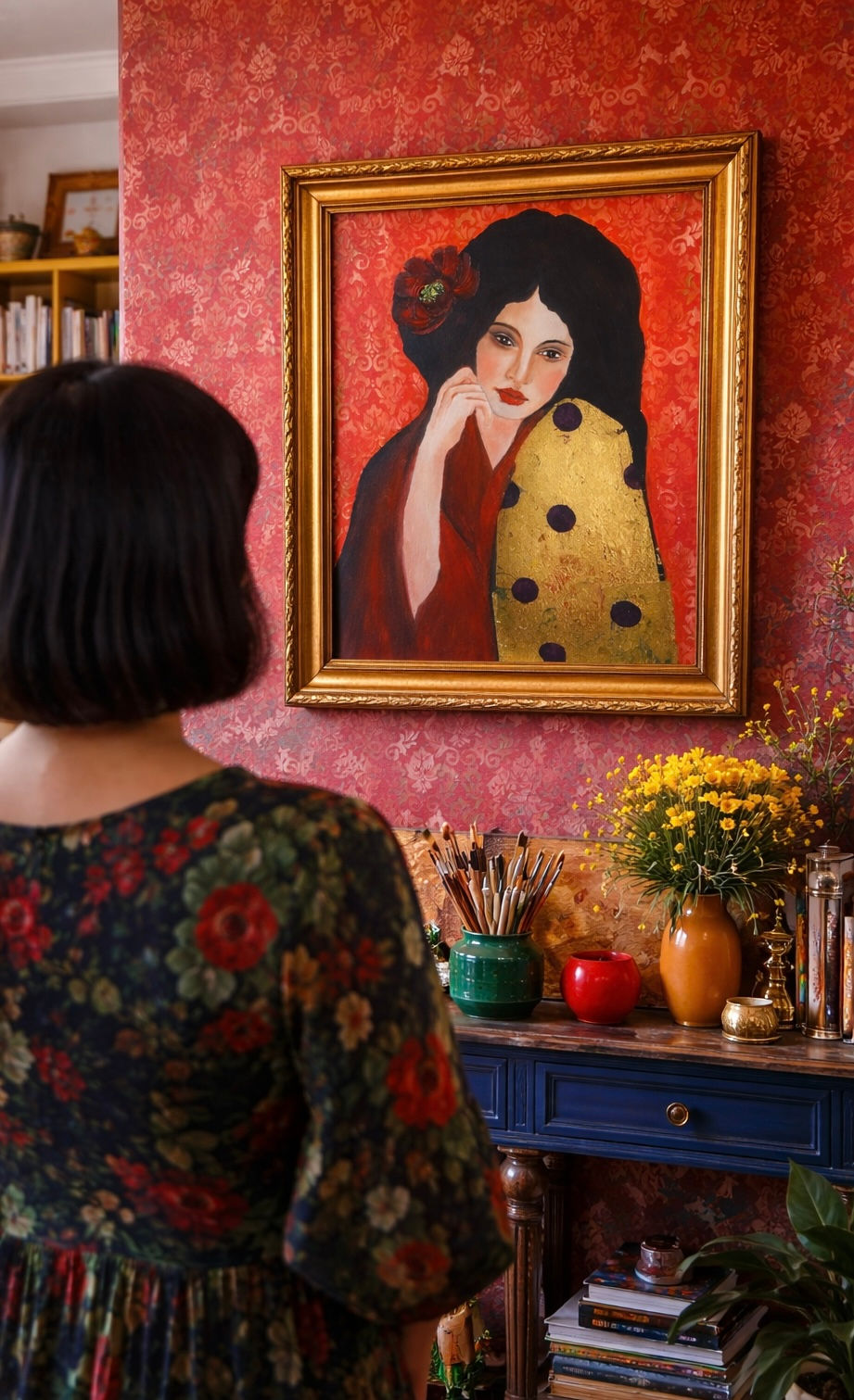 Thumbnail: Geisha Oil painting 40x40 