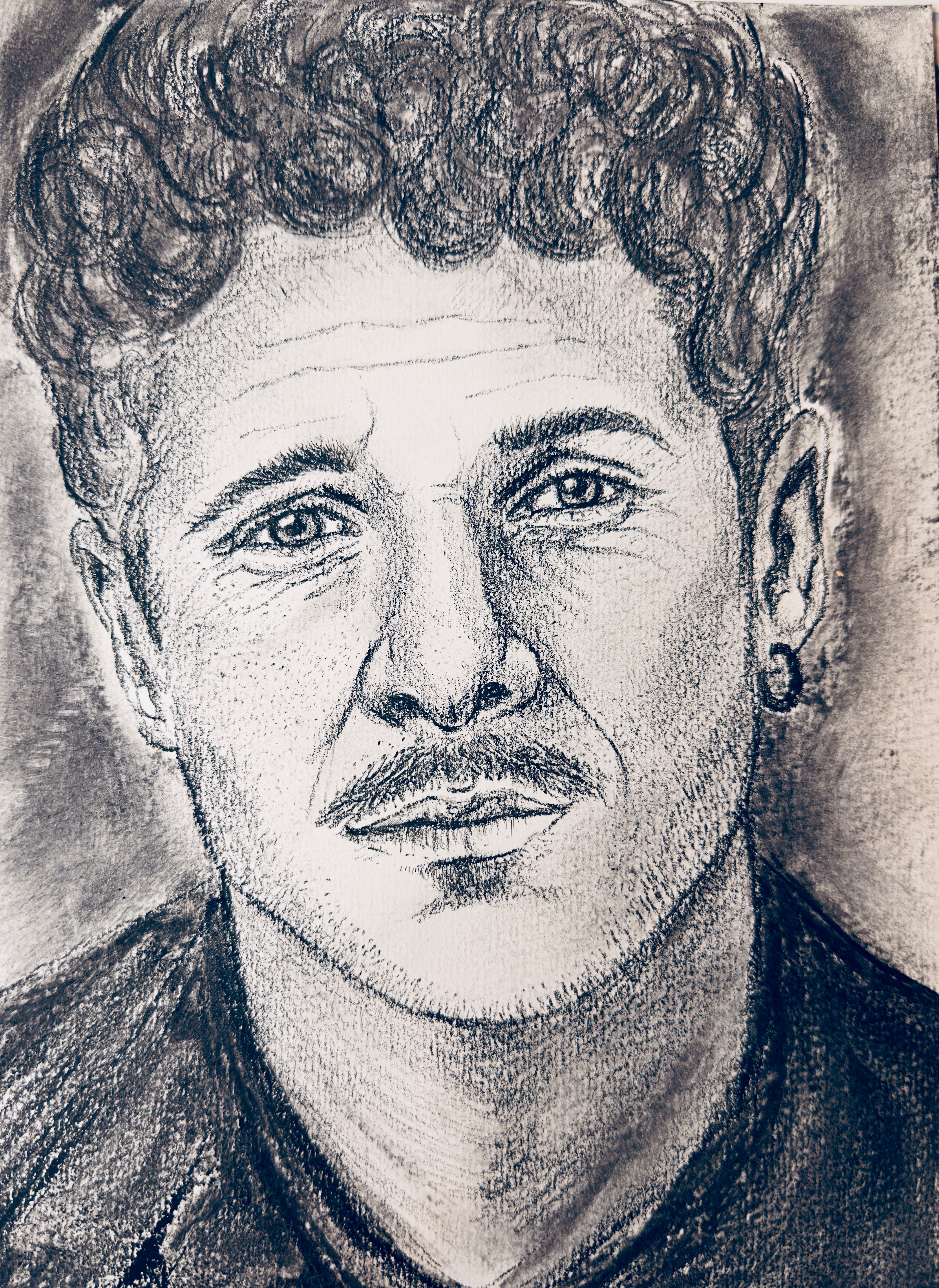 Charcoal sketch of a man