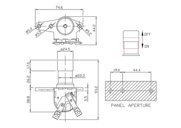 headlamp dimmer switch/drawing of FE-A1406