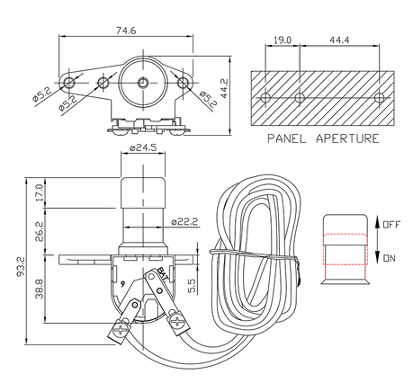 headlamp dimmer switch/drawing of FE-A1407