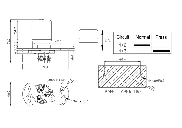 headlamp dimmer switch/drawing FE-A1414