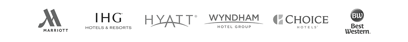 Marriott, IHG Hotels & Resorts, Hyatt, Wyndham, Choice Hotels, Best Western
