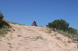 Old man smoking on Black Mesa trail