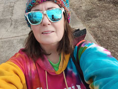 Me headed out, looking super fashionable for my New Year walk carrying a soft suitcase.