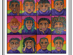 2026 Calendar cover showing all of the humanized grotesque faces.