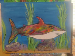 Shark painting in the process of being updated.