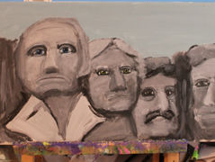 Merry Men of Mount Rushmore in progress.