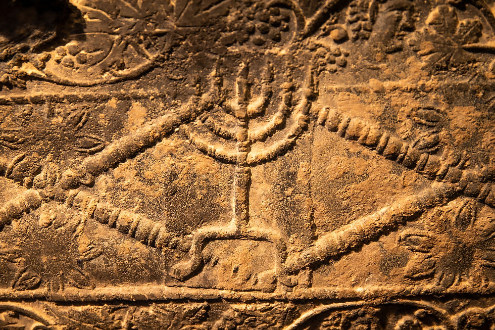 4th century Jewish coffin. Discovered at Beth She'arim, on display at the Israel Museum.