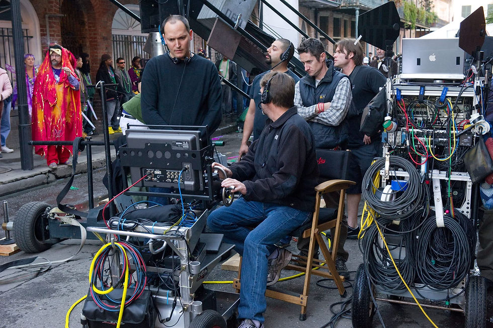Director Louis Leterrier with his film crew on the set of Now You See Me (2013)