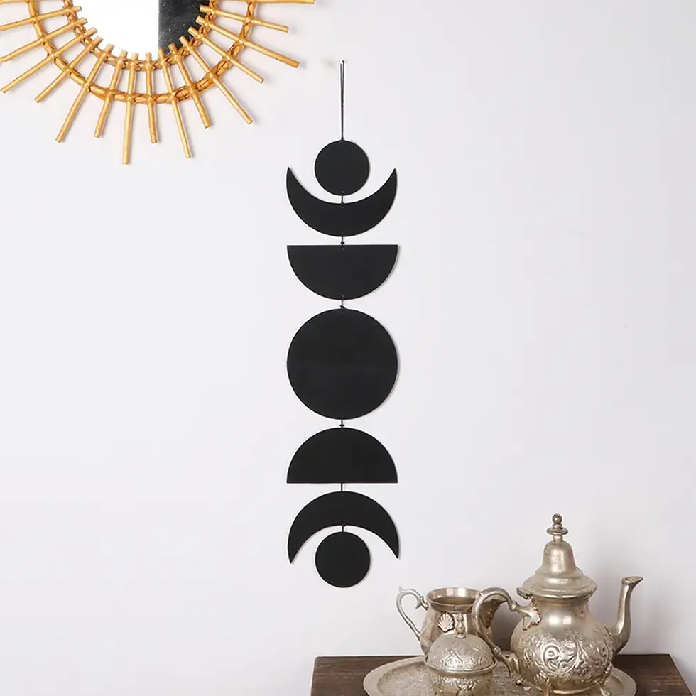 Thumbnail: Wooden Moon Phase Garland Wall Decor