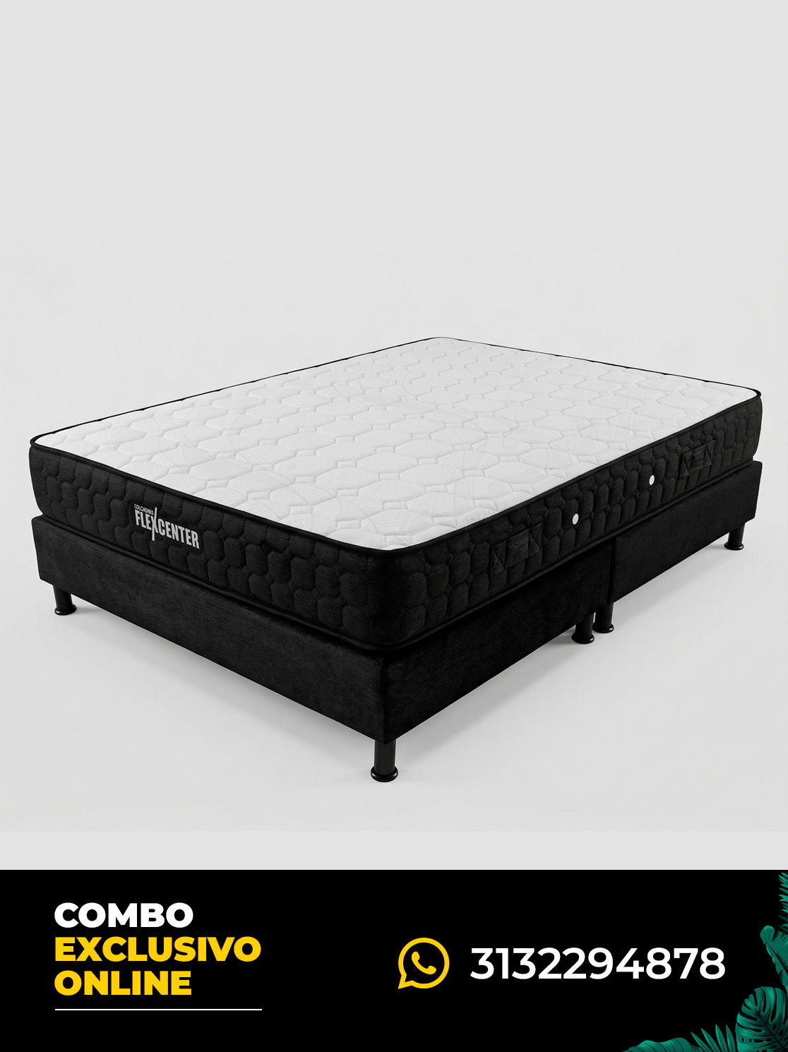 Colchon + Base Cama + Almohada