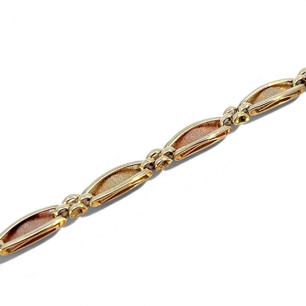 Thumbnail: Italian Two-Tone Gold Bracelet