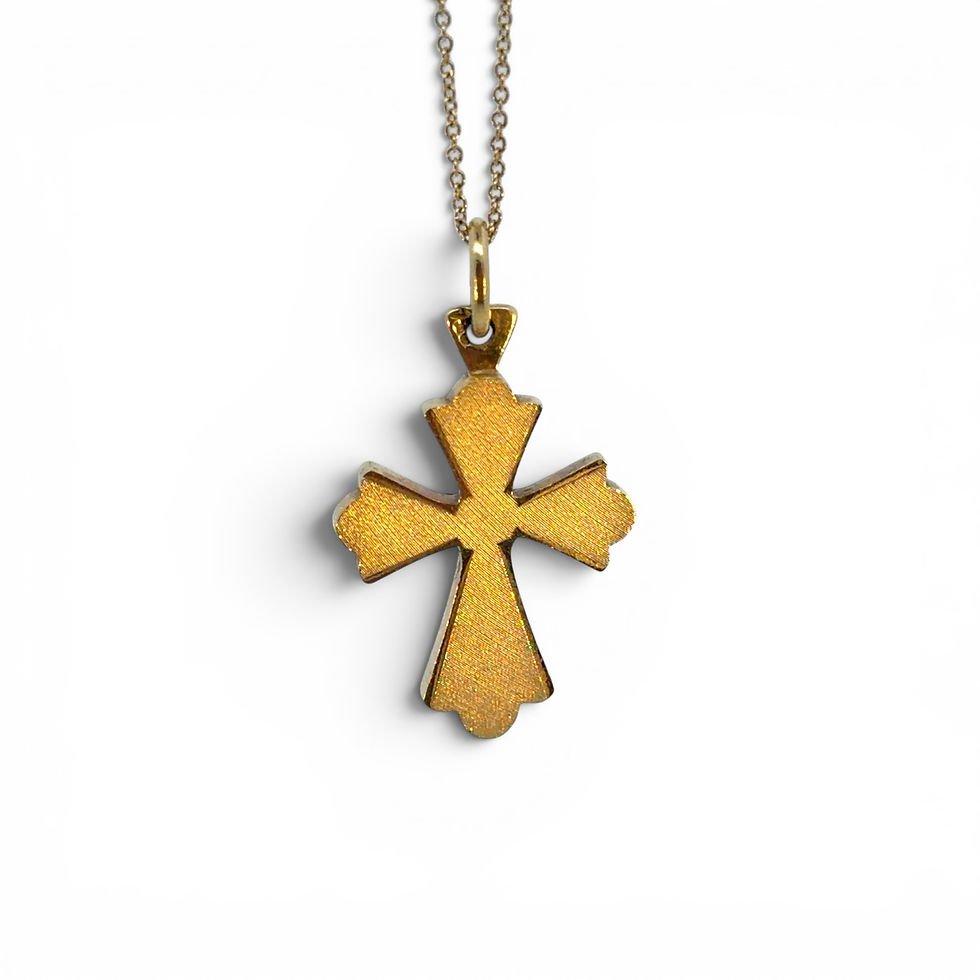 Thumbnail: Hand Engraved Vintage 18ct Gold Cross Pendant
