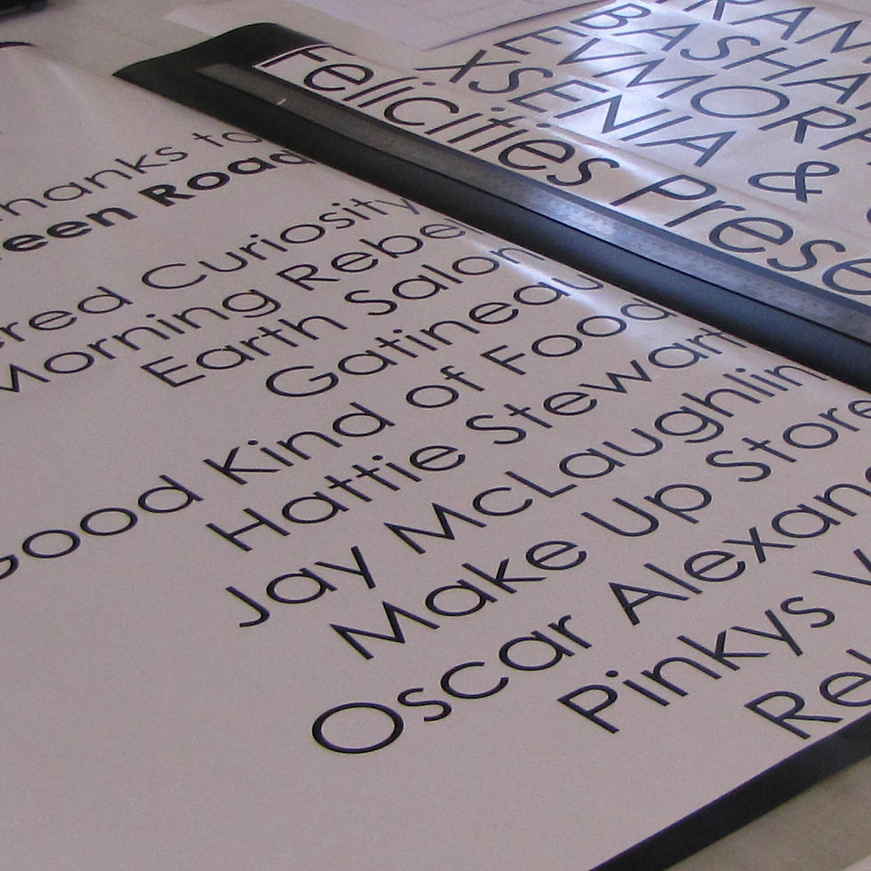 Vinyl Lettering.