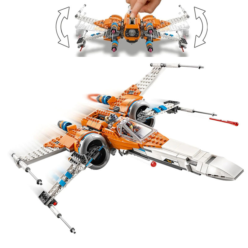 Stars Fighter Space Wars T-65 Poe Dameron Resistance Starfighter Luke Sk