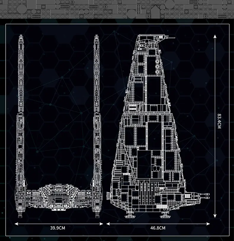 Thumbnail: Star Destroyer Building Blocks UCS Command Shuttle Upsilon Starship Model Gifts