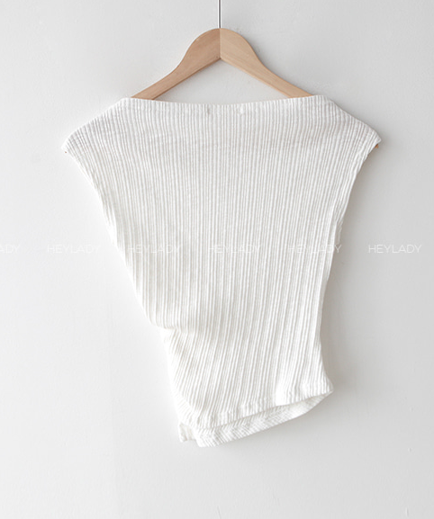 Women's Ribbed Boat Neck Twist Top Cap Sleeve Knit Tee Free Size