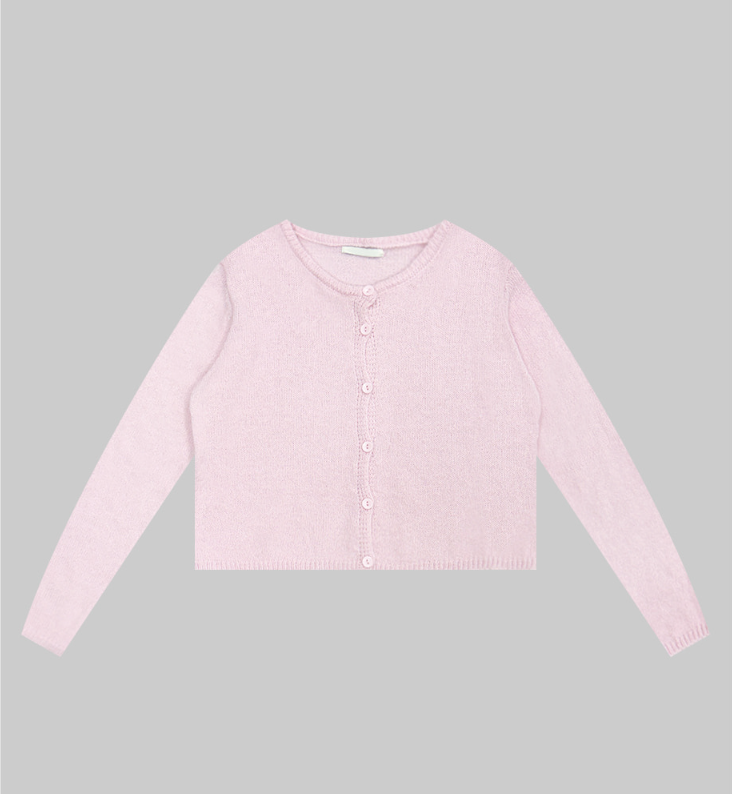 Frill Ruffle Knit Cardigan Set Women Round Neck Tiered Trim Matching