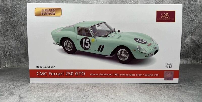 Thumbnail: 1:18 cmc Ferrari Ferrari 250gto No.15 Avocado Green Alloy Car Model