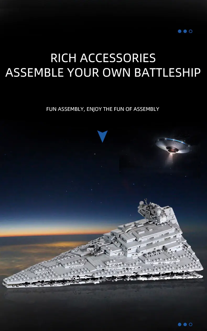 Thumbnail: Star Destroyer Cruise Starship The Empire Over Jedha City Model Sets Building
