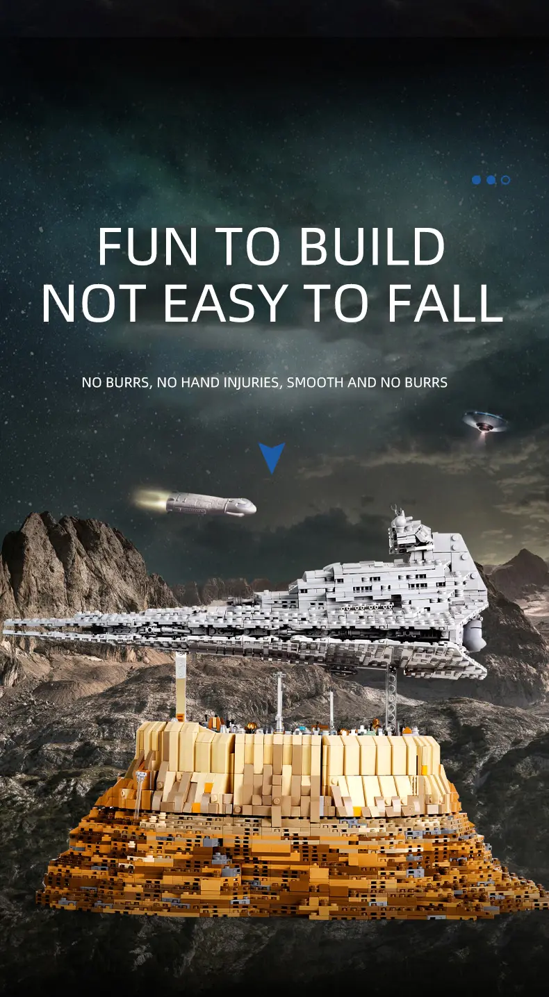 Thumbnail: Star Destroyer Cruise Starship The Empire Over Jedha City Model Sets Building