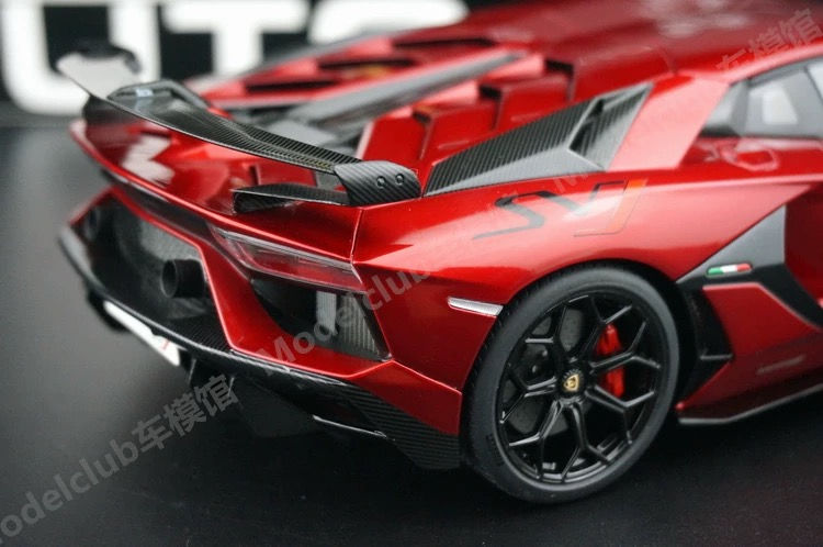 Thumbnail: Autoart 1:18 Lamborghini Aventador SVJ Burgundy Car Model