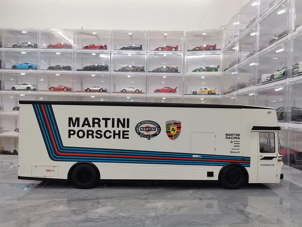 Thumbnail: Schuco Mercedes-Benz Porsche Martini painted metal container truck model 1:18