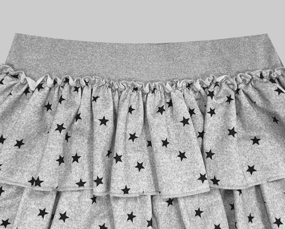 Women's Tiered Ruffle Mini Skirt Elastic Waist Cancan Frill Skirt