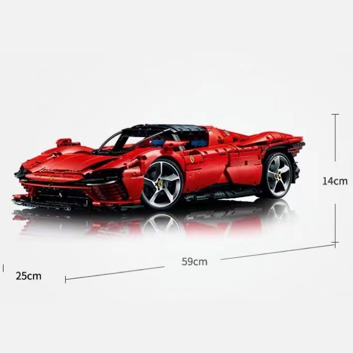 Thumbnail: 3778PCS FIT 42143 Daytona SP3 Supercar Ferraried Model Building Block Bric