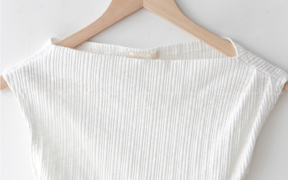 Women's Ribbed Boat Neck Twist Top Cap Sleeve Knit Tee Free Size