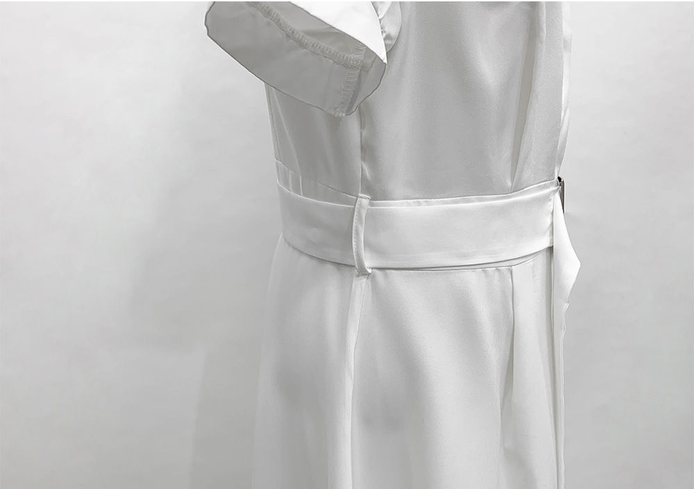 Women's Collared Puff Sleeve Flare Maxi Dress Long Floral Korean Fashion