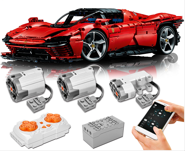 Thumbnail: 3778PCS FIT 42143 Daytona SP3 Supercar Ferraried Model Building Block Bric