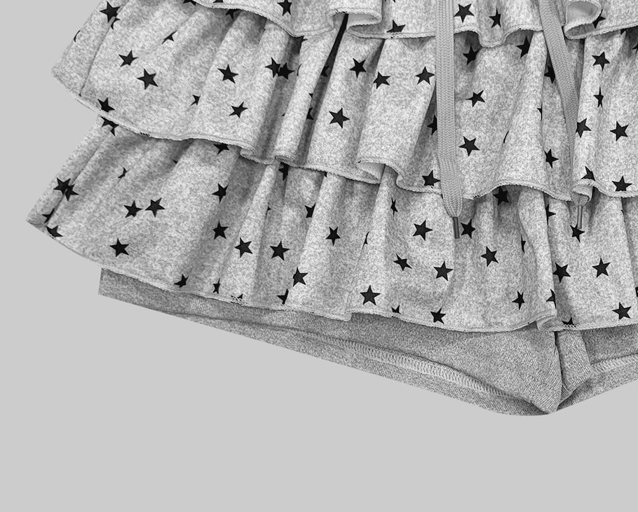 Women's Tiered Ruffle Mini Skirt Elastic Waist Cancan Frill Skirt