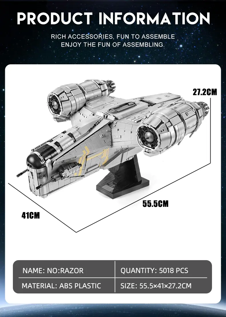 Thumbnail: Building Blocks Star Destroyer The Razor Starship Model Assembly Brick toys