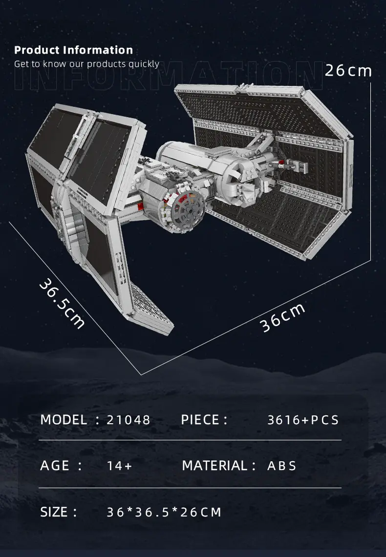 Thumbnail: Star Plan Fighter Building Blocks MOC Bomber Space Ship Model Assembly Brick Toy