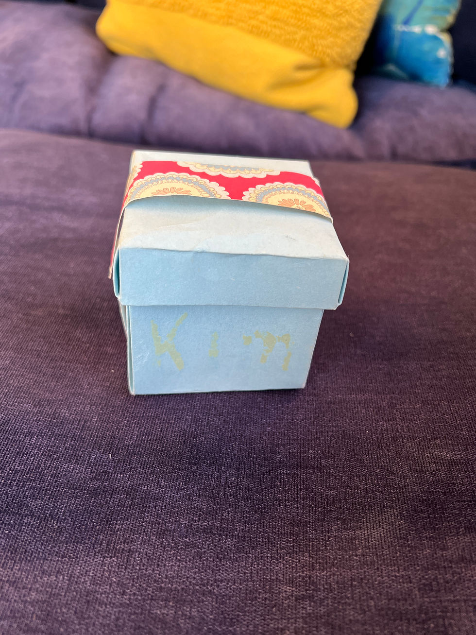 blue box hand folded made with card stock