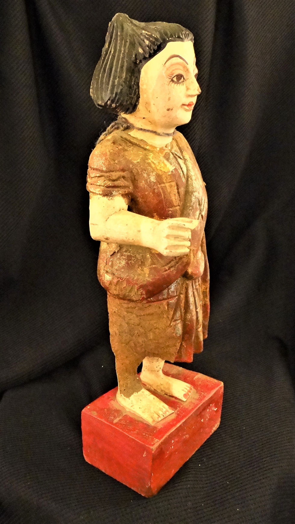 Thumbnail: Hlaing, Antique Burmese Peasant Woman Statue