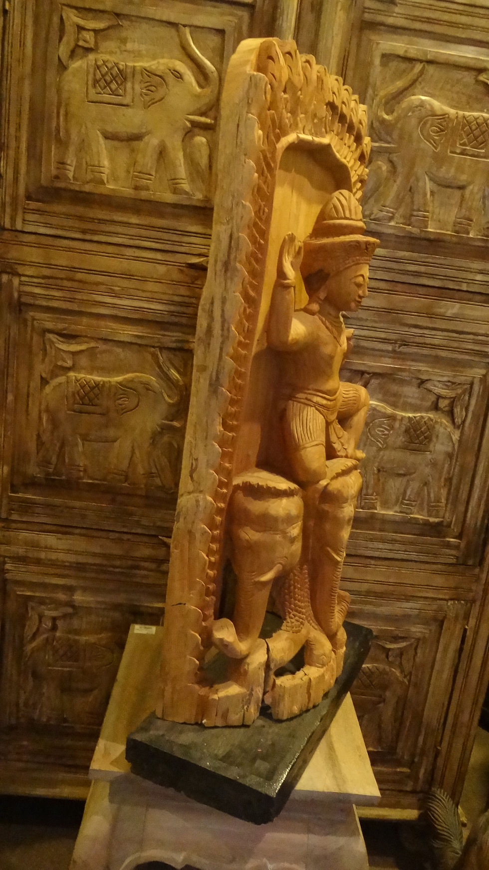 Thumbnail: Indra & Erawan, Carved Statue on Stand