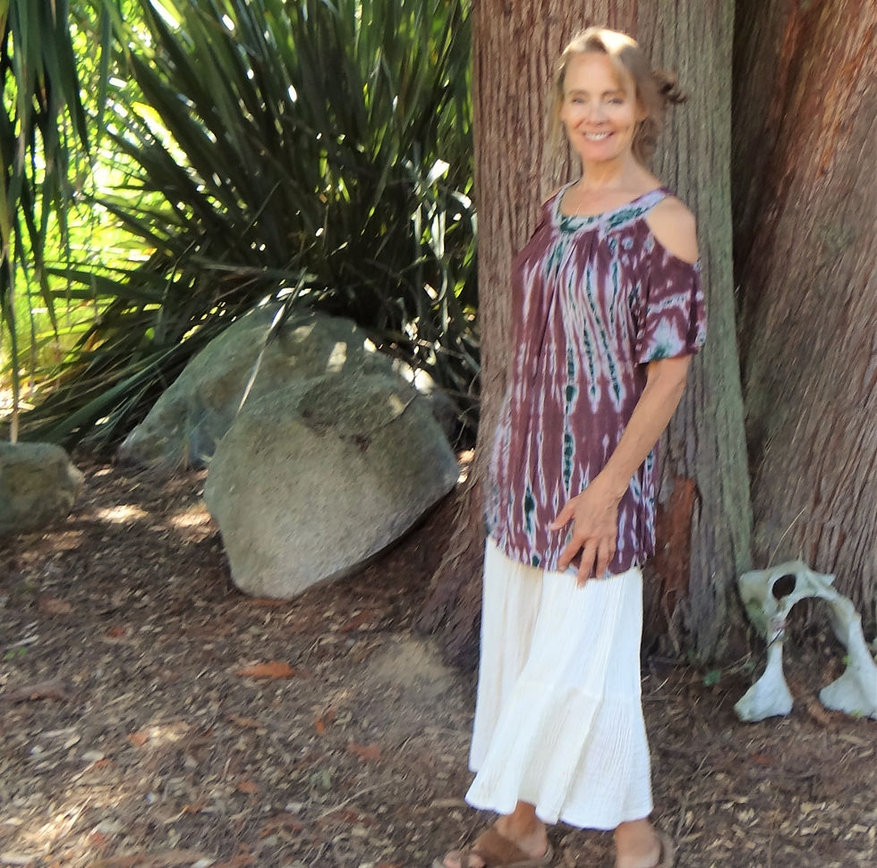 Thumbnail: Cold Shoulder Short Sleeve Tie Dye Top: Yak n Yeti