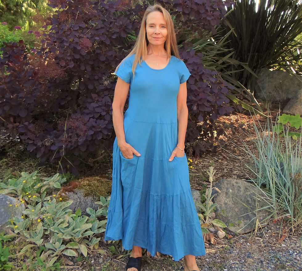 Thumbnail: Long Tiered Dress in Crinkle Cotton:77