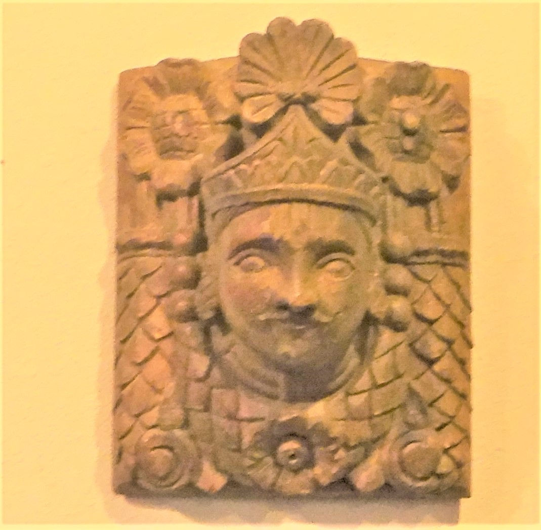 Antique Pair of Indian Mustache Men Wall Carvings