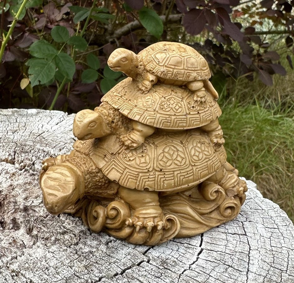 Turtle Stack Resin Statue